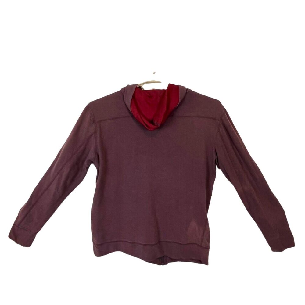 PrAna Breathe Womens Distressed Sun Faded Maroon Full Zip Hoodie Size Large - Picture 6 of 9